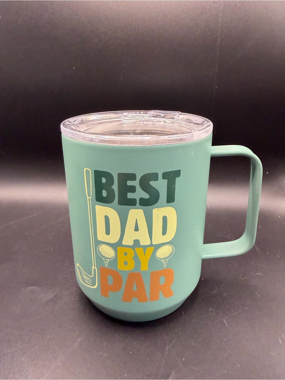 Best Dad By Par Insulated Green Travel Mug with Lid